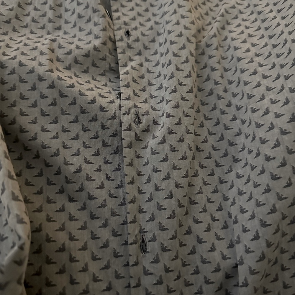 Men’s casual button down Grey Armani 3xl New w:tags